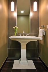 Sink With Pedestal In The Bathroom Interior