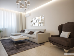Apartment interior living room light sofa