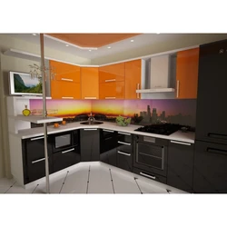 Дизайн Двухцветных Угловых Кухонь