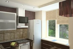 Kitchen Interior Refrigerator By The Window