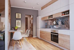 Kitchen interior in one-room apartment