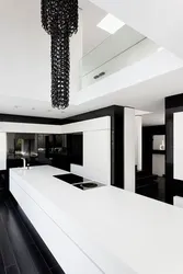 Black and white kitchen wallpaper color photo