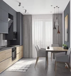 Light Gray Kitchen Design With Wood