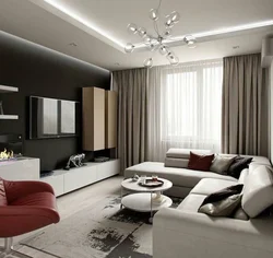 Living room interior photo in modern economy class style