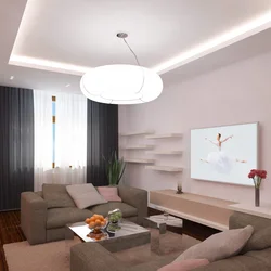Living room interior photo in modern economy class style