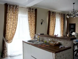 Curtains for the kitchen in a modern style two-tone photo windows