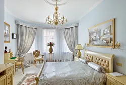 Дизайн штор для спальни в классическом стиле