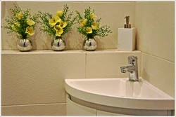 Artificial Flowers In The Bathroom Photo