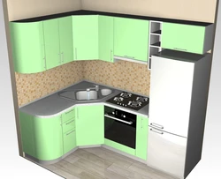 Corner kitchens with sink in the corner photo with dimensions