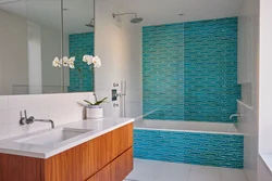 Photo of bathroom glass tiles