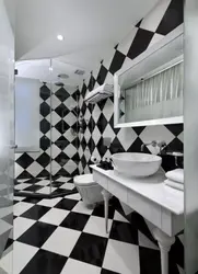 Плитка для ванной в шахматном порядке фото
