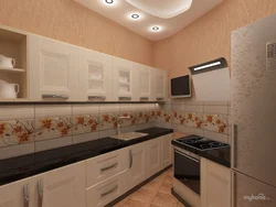 Wallpaper for a beige kitchen interior photo