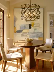 Chandelier Above The Dining Table In The Kitchen Photo