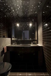 Photo of a black bathroom ceiling