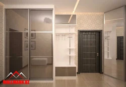 Hallway design in an apartment with a wardrobe photo in light colors