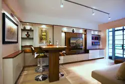 Photos of living rooms with bar counters