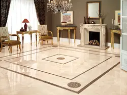 Photo of floor tiles in the living room interior photo