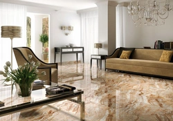 Photo of floor tiles in the living room interior photo