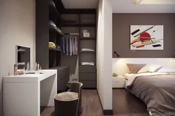 Спальня с гардеробной дизайн 16 кв