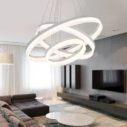 Beautiful chandeliers for the living room in a modern style photo