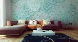 Обои геометрия в гостиной фото