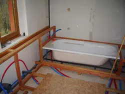 Box in the bathroom for pipes in the interior