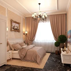 Classic bedroom interior in light colors photo
