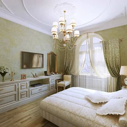 Classic bedroom interior in light colors photo