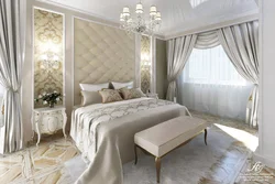 Classic bedroom interior in light colors photo