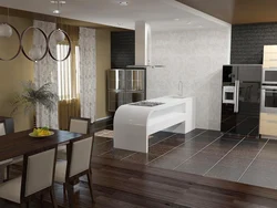 Floor tiles living room kitchen design