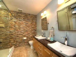 Artificial stone in the bathroom interior photo