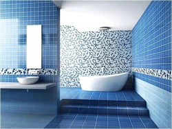 Blue tiles for the bathroom in the interior