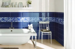 Blue tiles for the bathroom in the interior