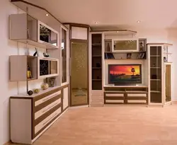 Walls With A Corner Wardrobe For The Living Room In A Modern Style Photo