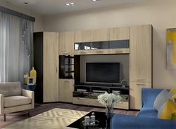 Walls With A Corner Wardrobe For The Living Room In A Modern Style Photo
