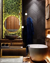 Bathroom design in eco style