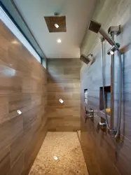 Ағаш панельдермен ванна бөлмесінің дизайны