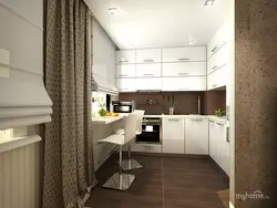 Kitchen design in a panel house for a one-room apartment