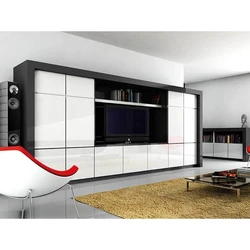 Living room furniture in modern style with wardrobe photo