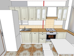 Kitchen design with a niche in a panel house