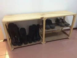DIY Shoe Rack Made Of Wood Photo In The Hallway