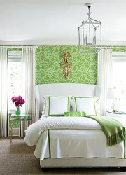 Фото Дизайн Спальни С Зелеными Обоями
