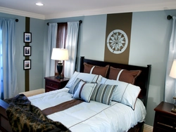 Combination of colors in the interior with brown in the bedroom