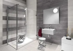 White Gray Tiles In The Bathroom Photo Design