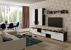 Furniture wall in the living room in a modern style inexpensive photo