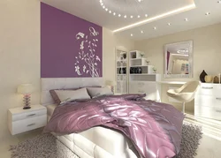 Спальня в сиреневом цвете дизайн