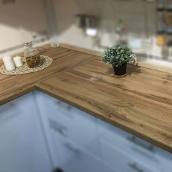 Corsica oak countertop in the kitchen interior