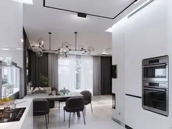 Photo design of kitchen living room 32 m