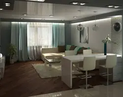 Photo design of kitchen living room 32 m