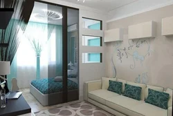 Bedroom design 18 sq m with partition photo